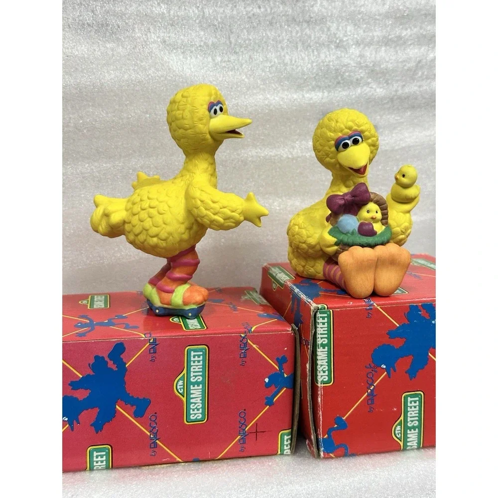 Vintage Sesame Street Big Bird Licensed Enesco 1993 Set Of 2‎ In Original Box
